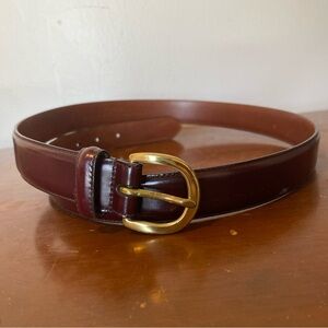 Coach Vintage Brown Leather Belt with Brass Buckle Size 38
